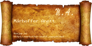 Márhoffer Anett névjegykártya